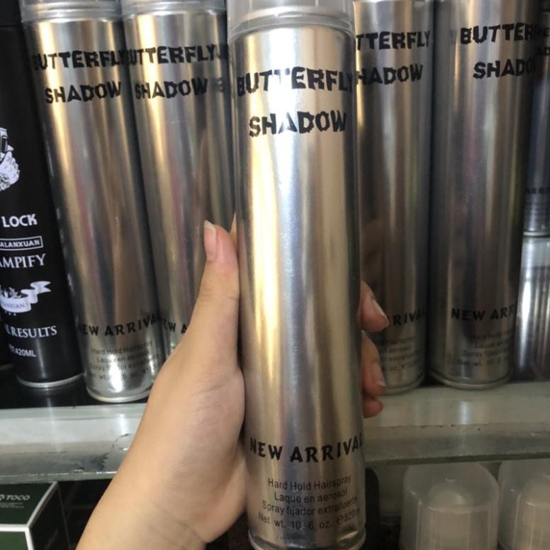 Gôm Xịt Tóc BUTTERFLY SHADOW 11.4 Oz Gôm Bạc 150ml / 320ml / 600ml tạo kiểu tóc nam nữ và keo giữ nếp