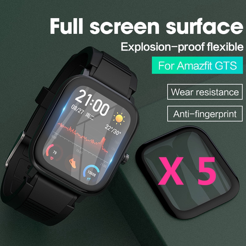 Set 5 Miếng Dán Bảo Vệ Mặt Đồng Hồ Thông Minh Amazfit Gts 3d Kèm Phụ Kiện