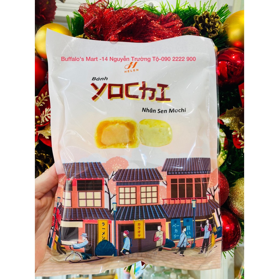 Bánh mochi nhân trứng muối,hạt sen, đậu đỏ Yochi 240G