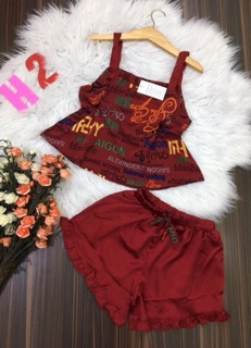 Set lụa đùi mặc nhà
