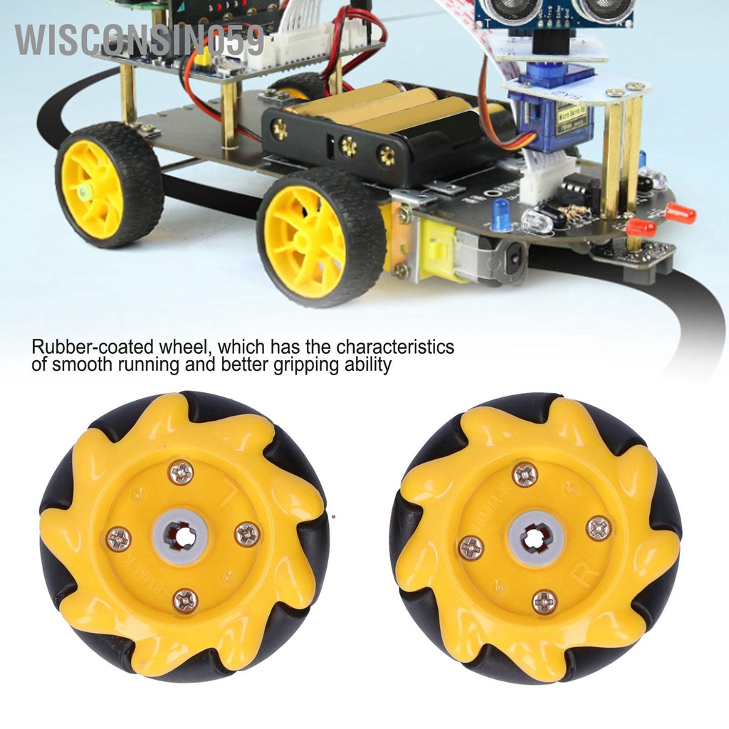 Bánh xe Mecanum Phụ kiện hơi Robot thông minh linh đồ chơi tự làm đa hướng 48mm
