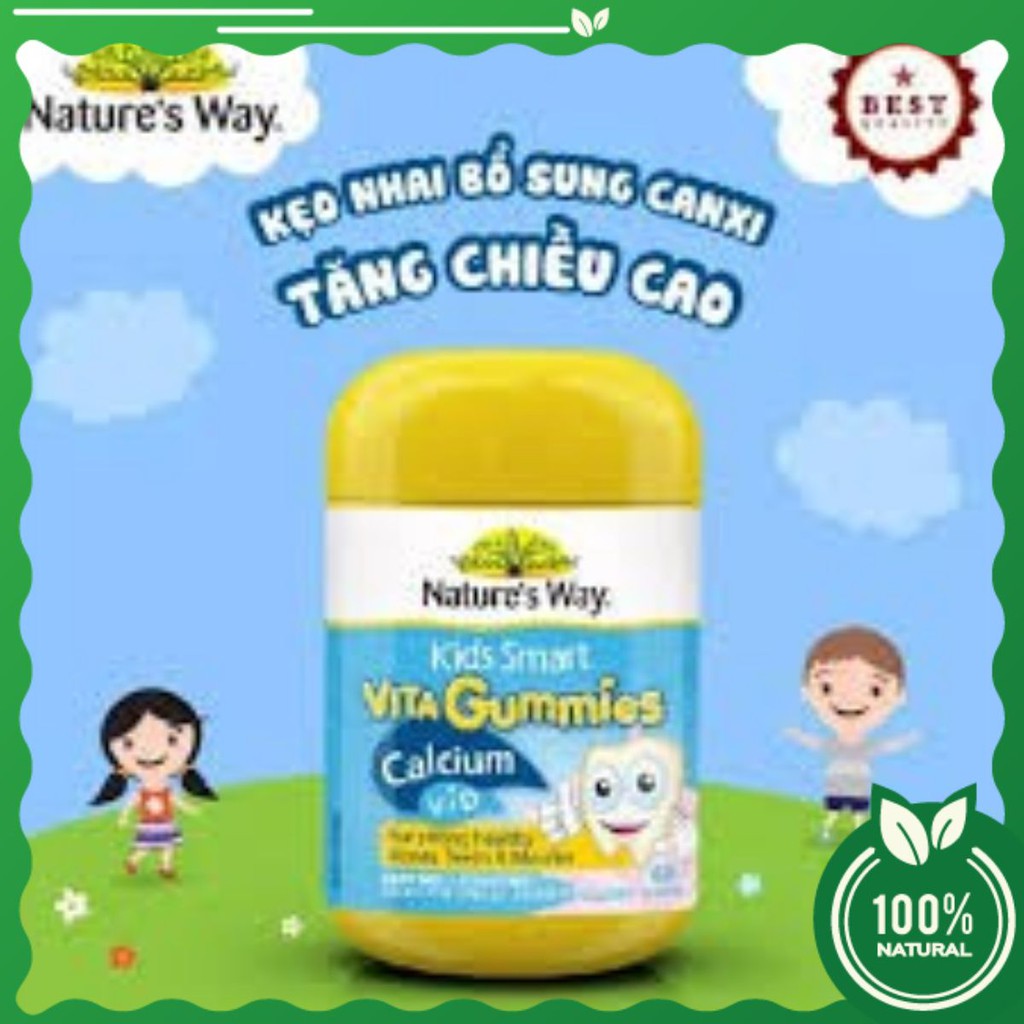 [Chính Hãng] [CHÍNH HÃNG NHẬP KHẨU] KẸO DẺO Nature's Way Kids Smart Vita Gummies Calcium Vitamin D