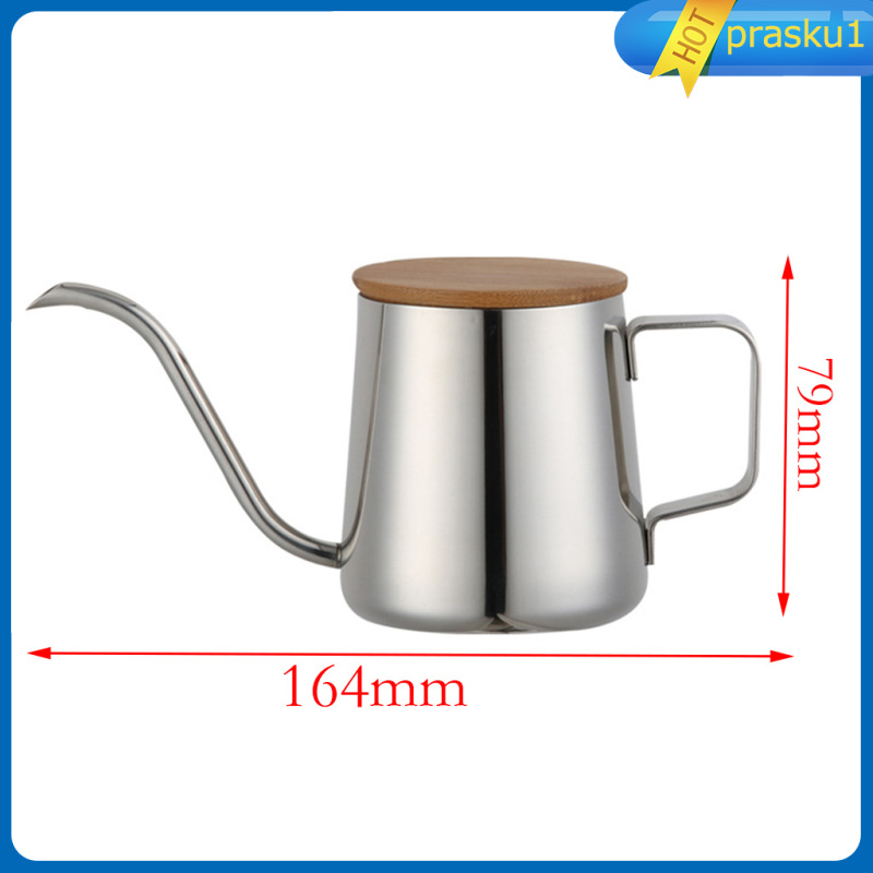 [PRASKU1]Gooseneck Hand Drip Coffee Pot Stainless Steel Pour Over Tea Kettle