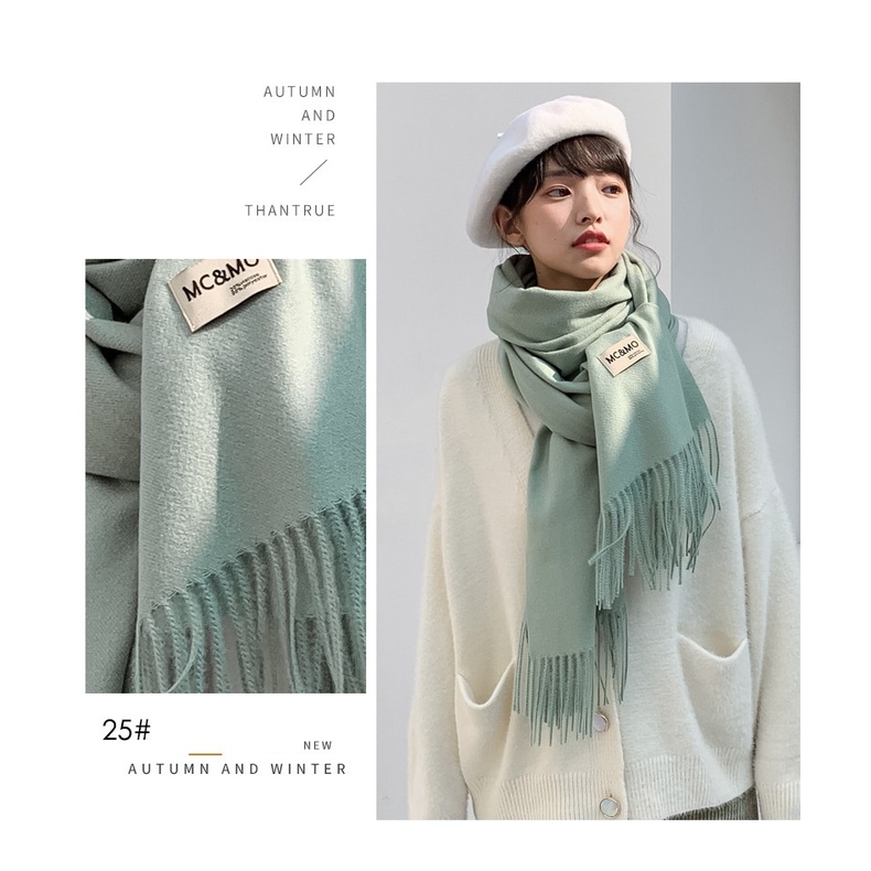 Khăn choàng quàng cổ thu đông nam nữ màu trơn khăn len cashmere MC &amp; MO - Mã CA02 The Collar Box