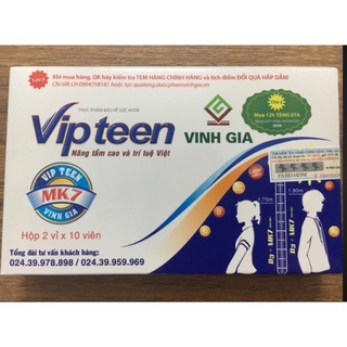Thực phẩm hỗ trợ tăng chiều cao Vipteen mk7 hộp 20 viên