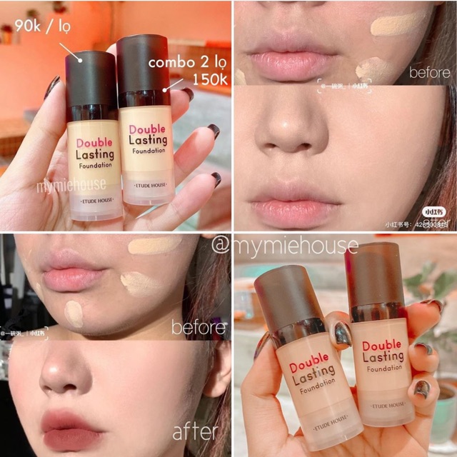 Kem nền Etude House Double lasting Foundation MINISIZE 10ML - có bill