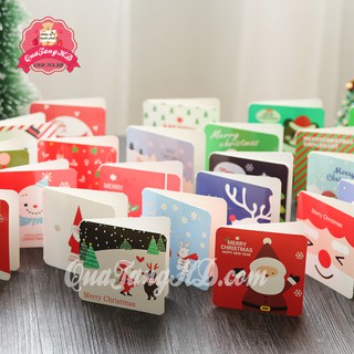 Có bì combo 10 thiệp chúc mừng noel giáng sinh 7x7 cao cấp giá sỉ 24 kiểu 1