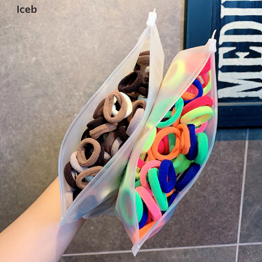 Set 50 / 100 Chun Buộc Tóc Nhiều Màu Sắc Dễ Thương Cho Bé