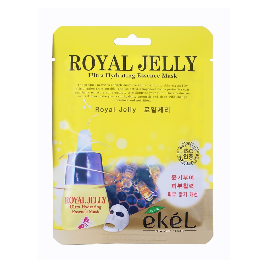 Combo 10 Miếng Mặt Nạ Dưỡng Da Sữa Ong Chúa Ekel Royal Jelly Ultra Hydrating Essence Mask (25ml x 10)