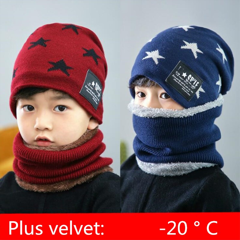 SALE❤️[DEAL SỐC]Set mũ len kèm khăn hình ngôi sao có lót lông cực ấm cho bé trai bé gái từ 3đến 11tuổi