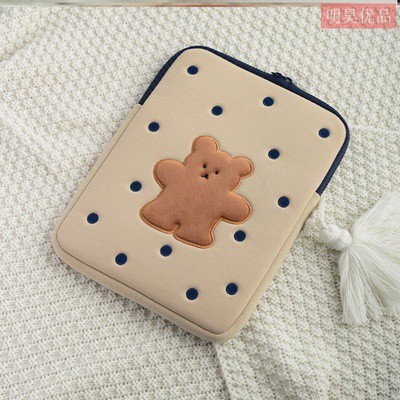 (Hàng Mới Về) Túi đựng laptop chống sốc dày lót lông họa tiết gấu chấm bi siêu yêu 2021 | BigBuy360 - bigbuy360.vn