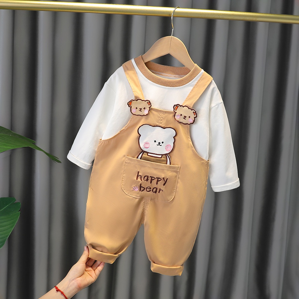 body dài tay kiểu yếm họa tiết động vật dễ thương cho bé