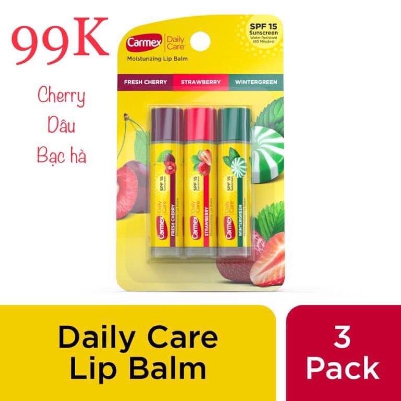 Set 3 Son dưỡng môi Carmex - Đủ Bill