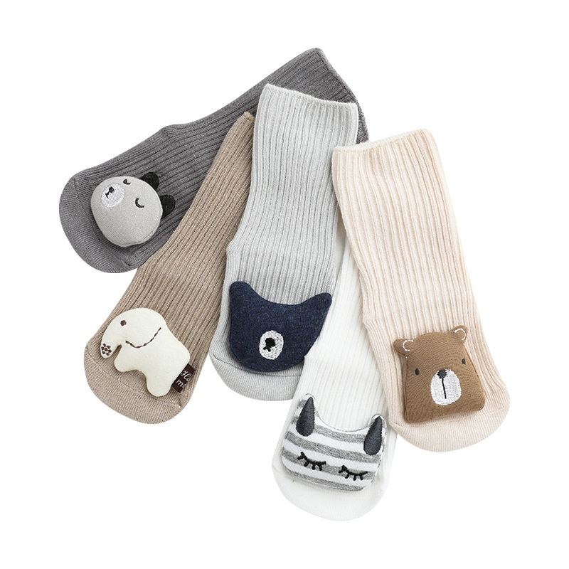 Tất cotton chống trượt in họa tiết hoạt hình dễ thương thời trang thu đông cho bé 1-3 tuổi