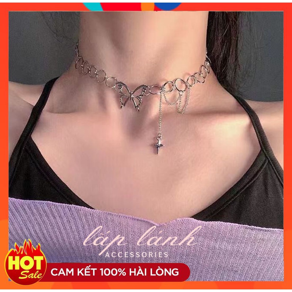 [HOT] VÒNG CỔ DÂY CHUYỀN CHOKER ÔM SÁT CỔ HÌNH BƯỚM DÂY XÍCH TUA RUA THỒI TRANG CÁ TÍNH UNISEX 222VC046