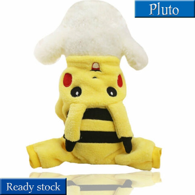NEW Pikachu Cosplay Dog Jumpsuits Jacket Pet Costume Small Dog Cat Christmas Clothes