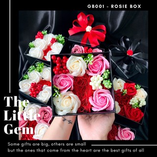 Hộp quà hoa sáp đựng son Rosie Box tặng 8/3, 14/2 Valentine, 20/10, 20/11, Noel, sinh nhật