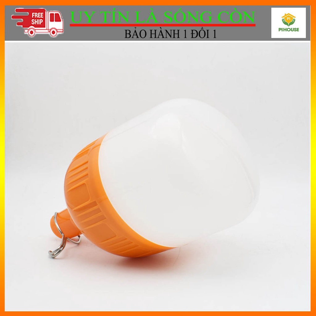 [Rẻ Vô Địch] Bóng đèn led tích điện 6-8h 60W có công tắc sạc USB,móc treo, Bóng đèn dự phòng