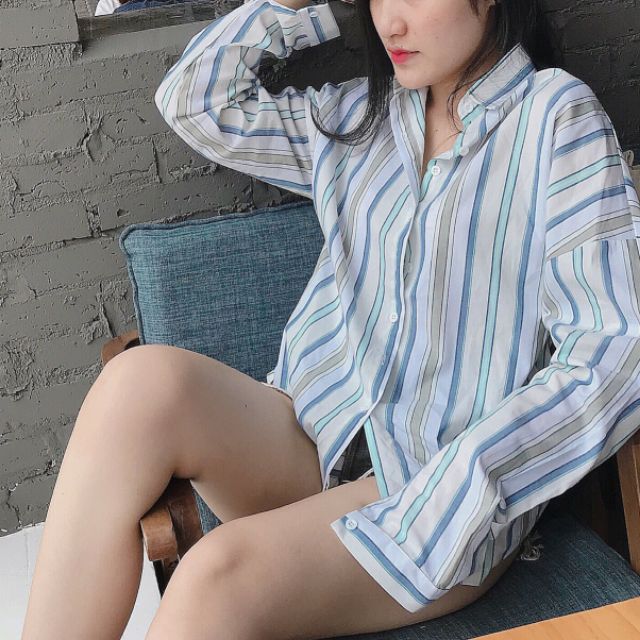 🌹Sơ mi sọc pha màu🌹