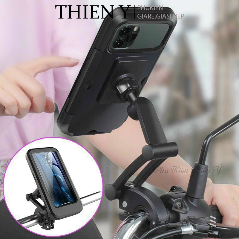 Giá Kẹp Xe Đạp - Giá Đỡ Điện Thoại Đi Xe Máy Xe Đạp Chống Nước Xoay 360 Độ