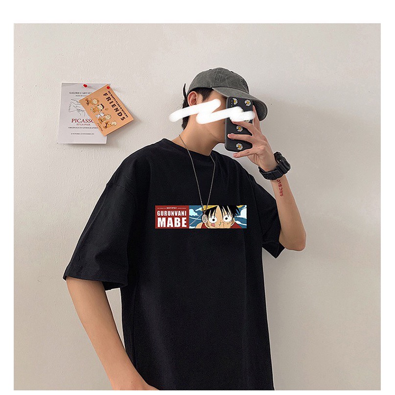 Áo Thun Tay Lỡ MABE Unisex dáng rộng 2 màu đen trắng có size