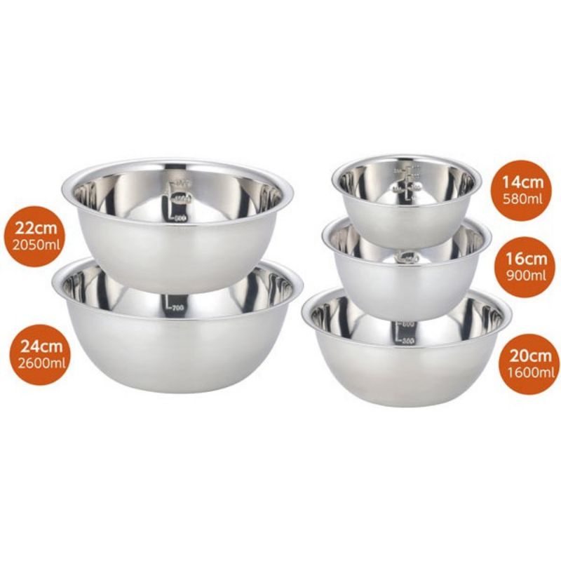 Set 5 tô inox cao cấp Nhật Bản