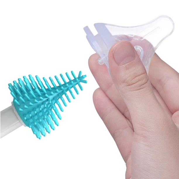 Cọ bình sữa silicon Misuta [Hàng cao cấp] Tay cầm xoay 360 độ dùng cho mọi loại bình