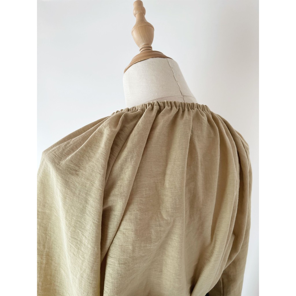 Áo Cổ Dây Tay Phồng Dài - Be [A005 - Senbe Clothing] | BigBuy360 - bigbuy360.vn