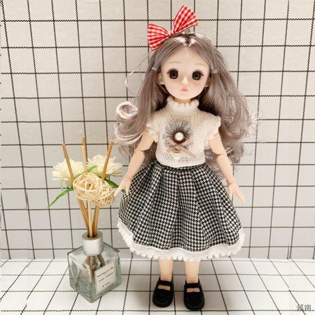 ☞30 cm Công chúa Barbie Bộ 21 khớp 3D mắt thật BJD búp bê quà sinh nhật cô gái đồ chơi