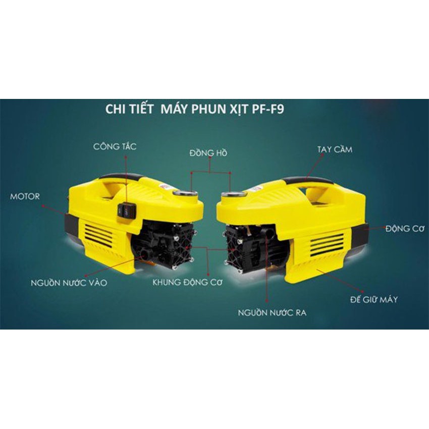 MÁY PHUN XỊT RỬA XE CAO ÁP TỰ ĐỘNG PERFECT PF-F9-1800W - HÀNG CHÍNH HÃNG