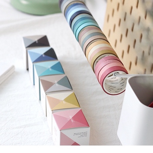 4 cuộn băng keo trang trí Washi Tape 9mm x 3m