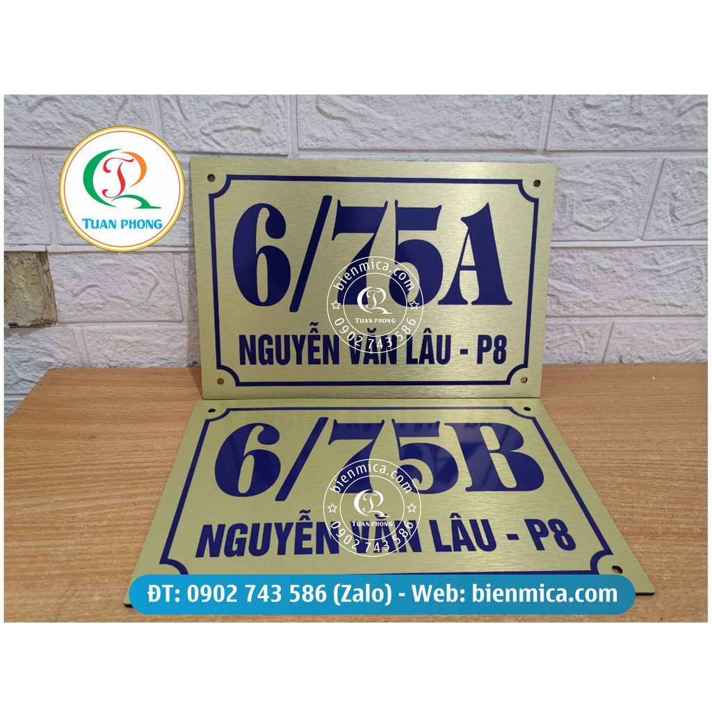 Biển Số Nhà NHÔM ĐỒNG, INOX Rơi, đập không vỡ  Bảng số nhà lấy ngay