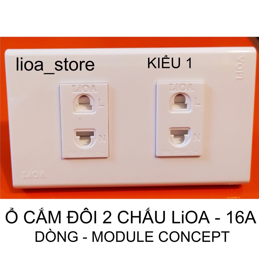 Ổ CẮM ĐÔI 2 CHẤU LiOA VỚI MẶT MODULE CONCEPT.