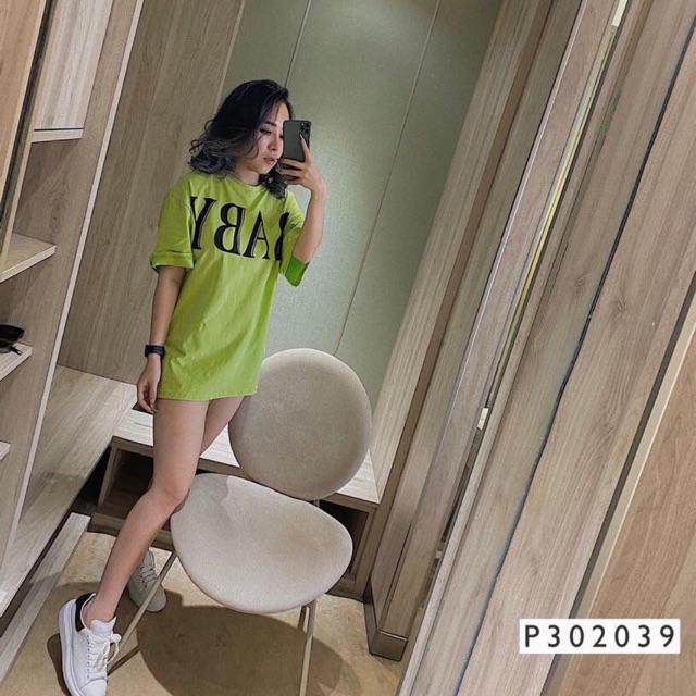 áo thun unisex form rộng baby xanh neo