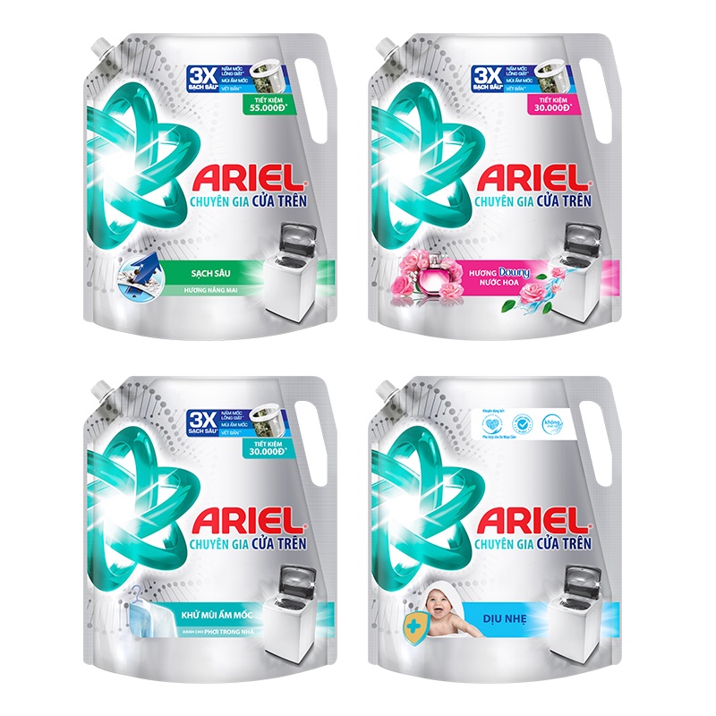 Ariel Matic nước giặt cửa trên Túi 2.1KG/2KG/1.8KG