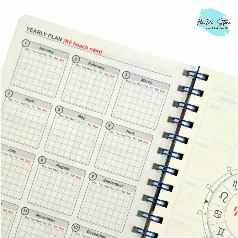 [HADI] KLONG Sổ lò xo PLANNER size A5 - 100 tờ (MS:945)