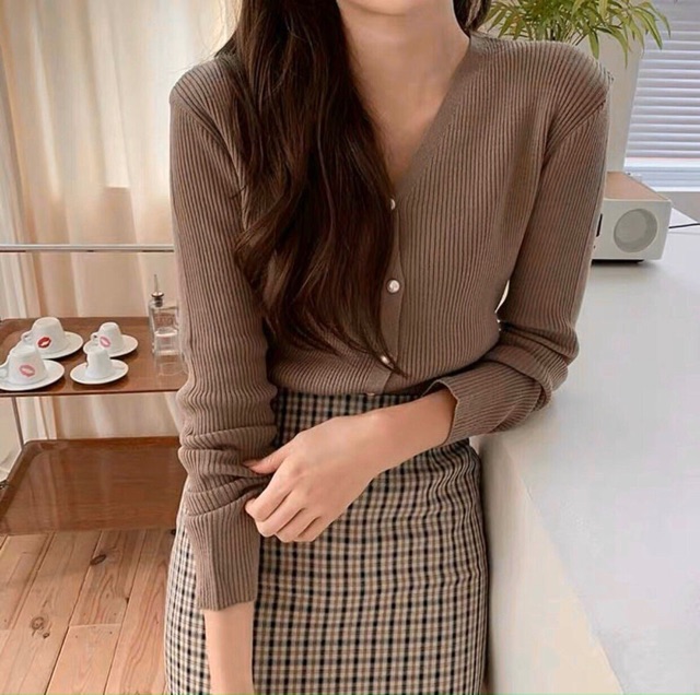 Set áo len cv dạ