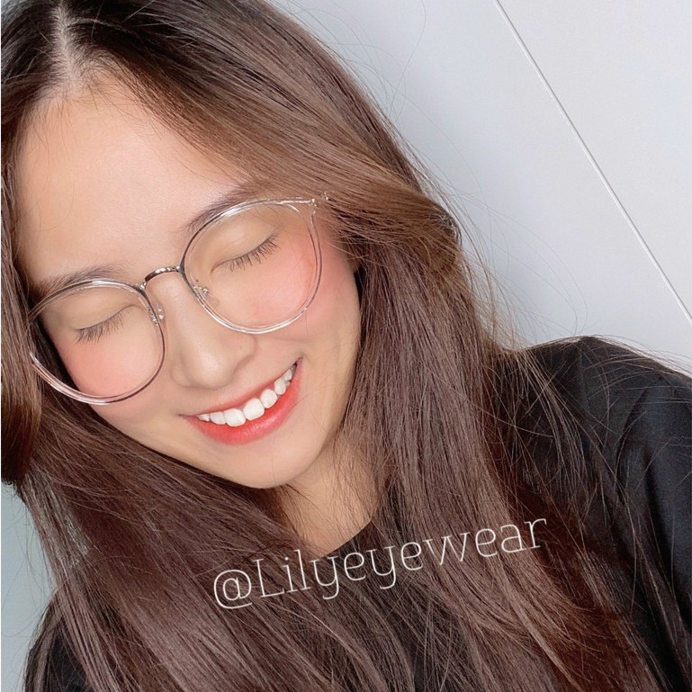 Gọng kính thời trang nam nữ LILYEYEWEAR mắt tròn to chất liệu kim loại không gỉ cứng cáp thiết kế thời trang 2053