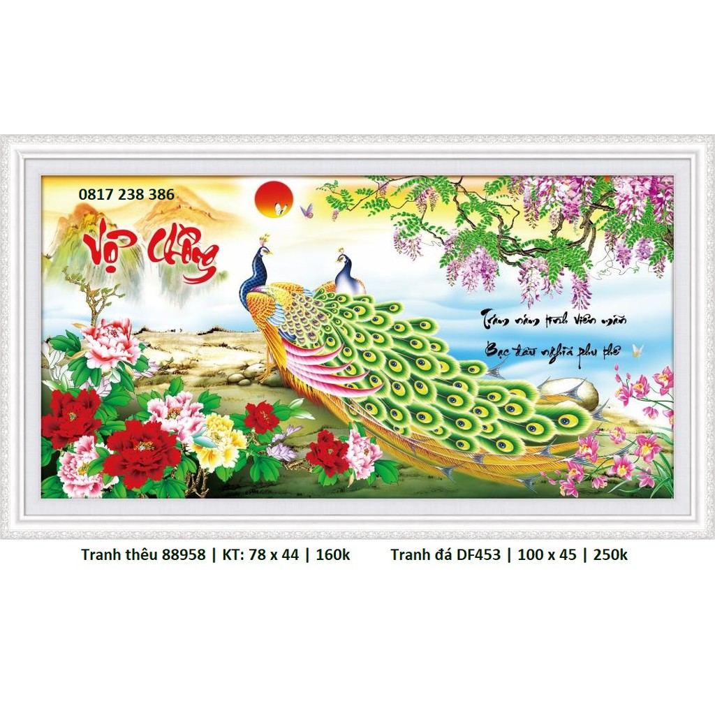 Tranh thêu chữ thập vợ chồng 88958 (78 x 44 cm)