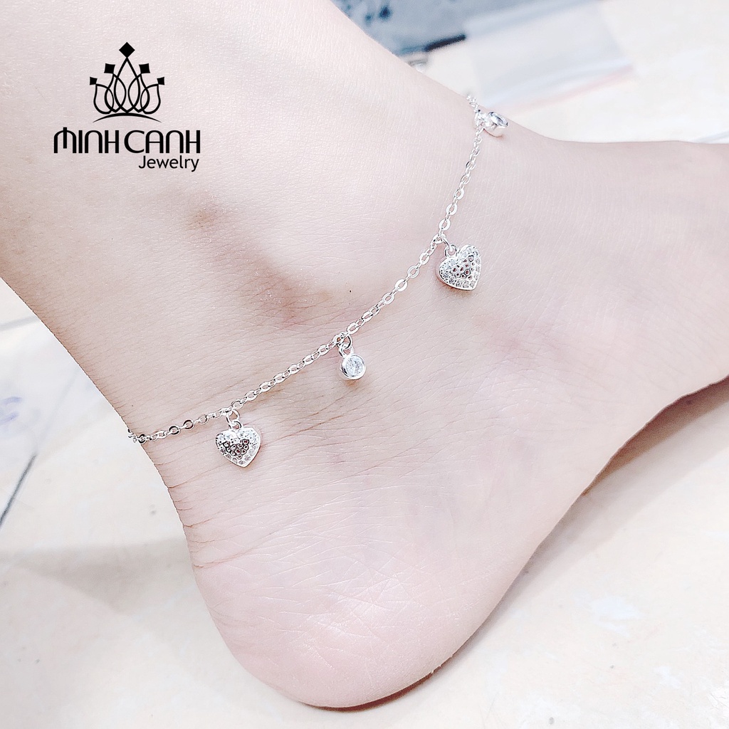 Lắc Chân Bạc Bi Trai Tim Minh Canh Jewelry