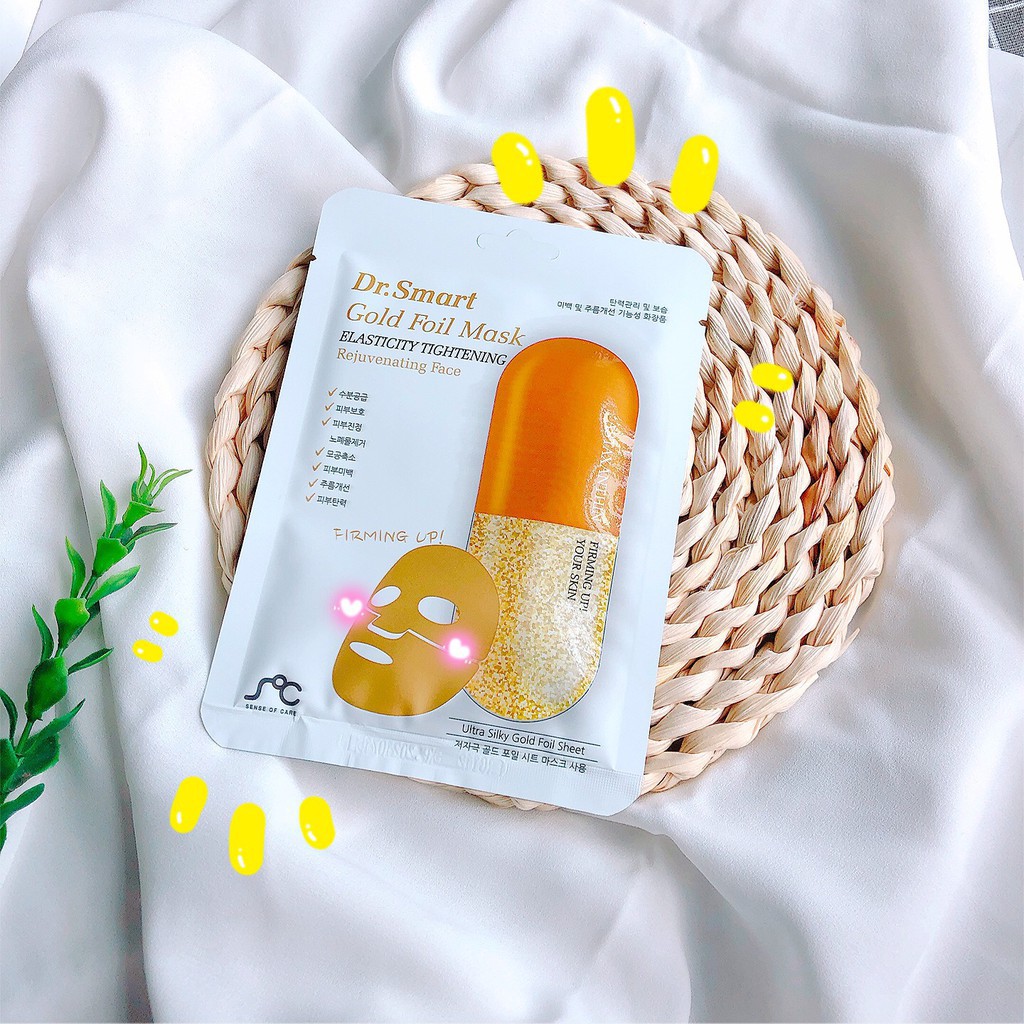 Mặt Nạ Vàng Nâng Cơ Trẻ Hoá Da Dr.Smart Gold Foil Mask Hàn Quốc