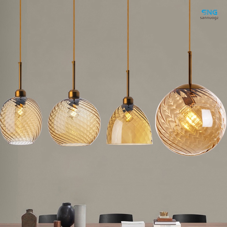 Đèn Treo Trần Nhà Kiểu Bắc Âu Bằng Kính Sang Trọng