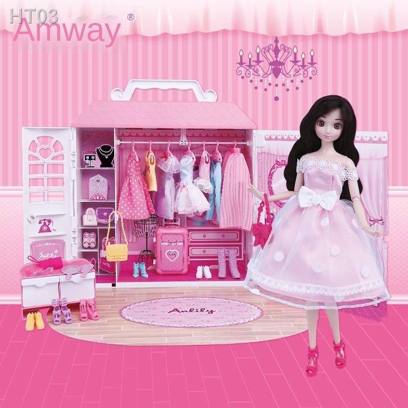 ✷✣▫Bộ búp bê hộp quà lớn cô gái tủ quần áo công chúa ăn mặc trang phục trong mơ ngôi nhà mô phỏng phòng tắm đồ chơi trẻ
