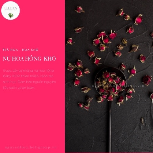 Nụ Hoa Hồng Khô 50G - Hoa hồng sấy khô Loại 1 - Nguyên Nụ Không Vụn Pha trà, trang trí