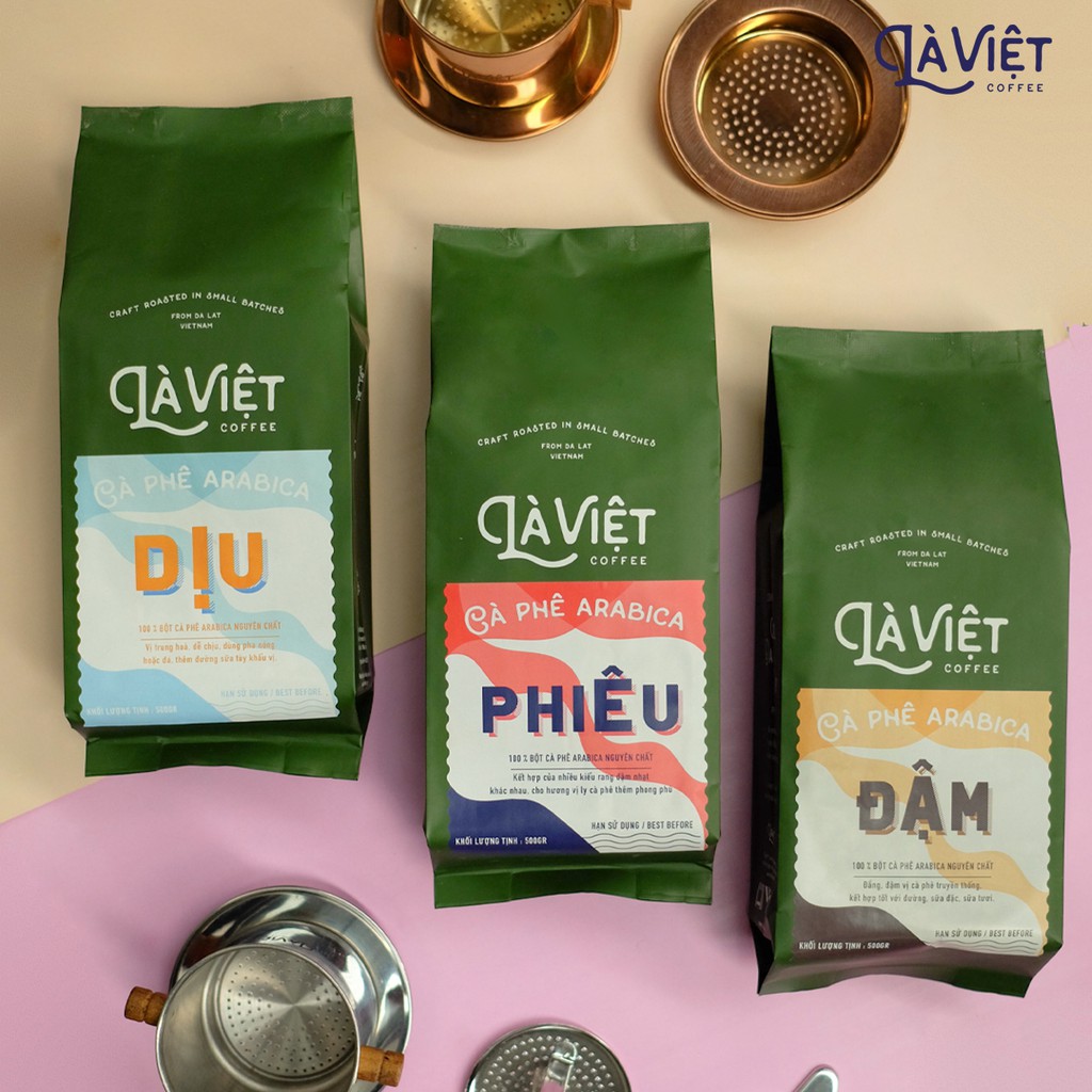 Cà Phê Bột LÀ VIỆT Dịu 100% Arabica 500g Vị Cân Bằng