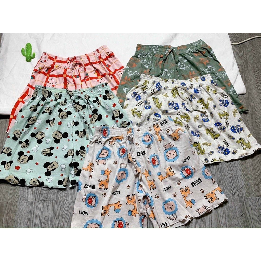 quần cotton hoạt hình short thun đùi pc