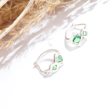 Bông tai bạc nữ 925 Nạm đá cao cấp QMJ - Q725