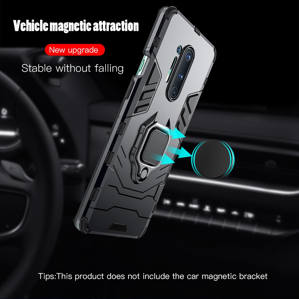 Shockproof Armor Case OnePlus 7 8 Pro 6T 7T 8T Magnetic Ring Stand Holder Back Cover