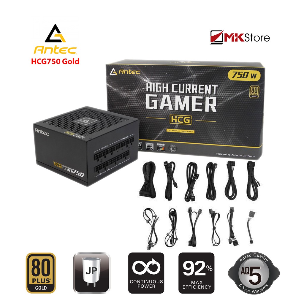 Nguồn máy tính Antec HCG750 Gamer - 750W 80 Plus Gold