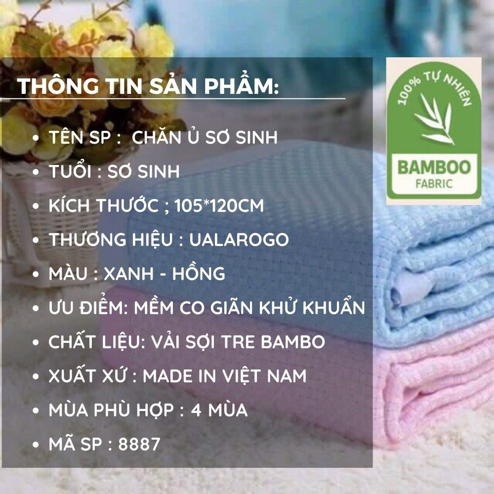 Chăn lưới sợi tre Ualarogo chống ngạt vải Bamboo mềm co giãn khử khuẩn mềm mịn